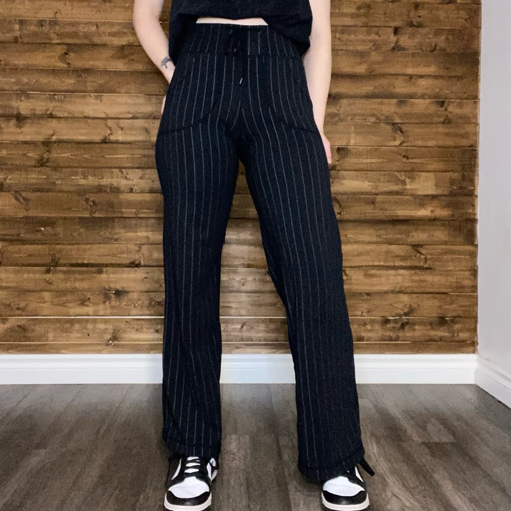 lululemon athletica Black Pinstripe Pants